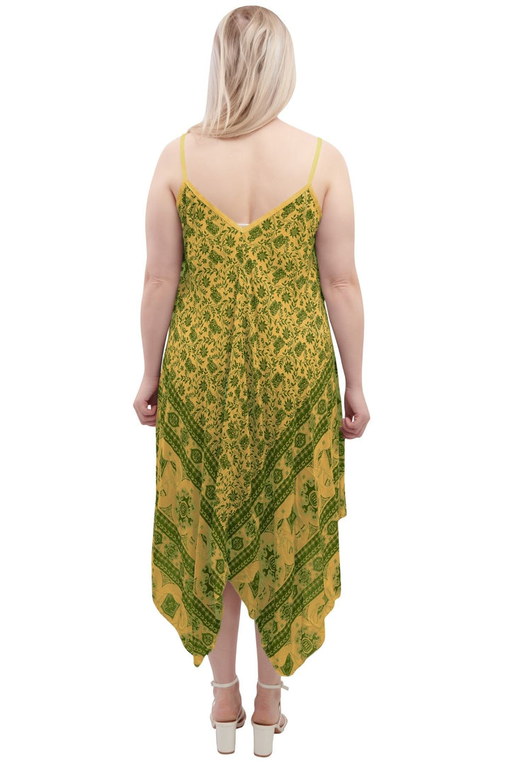 Special Price Italian Elephant Print Sleeveless V Neck Hanky Dress