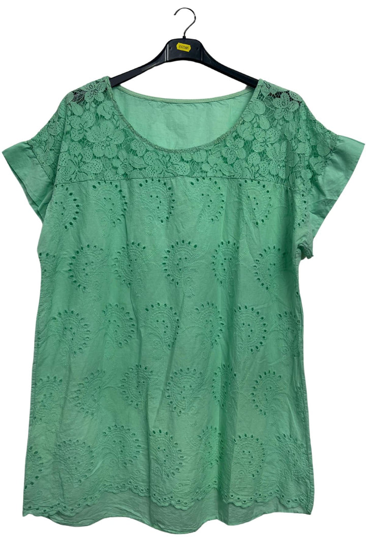 Floral Embroidered Pattern Tunic Cotton Top