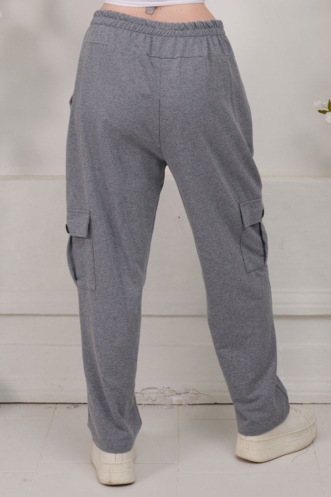 Plain Side Pockets Cotton Trousers