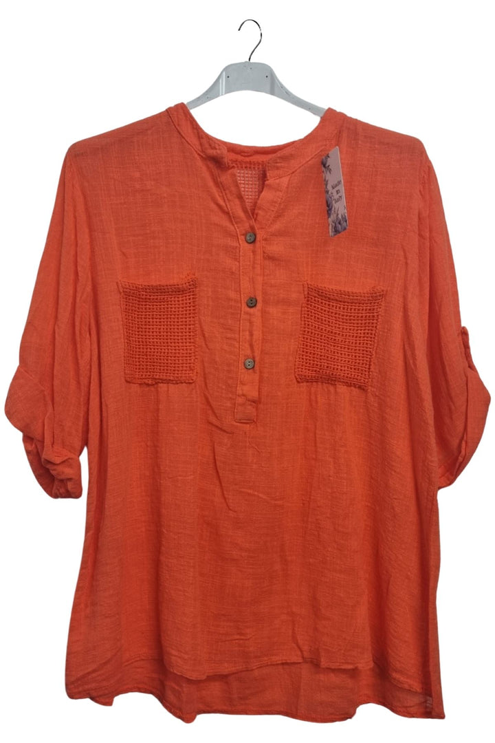 Plain Hollow-Out Back Detail Cotton Top