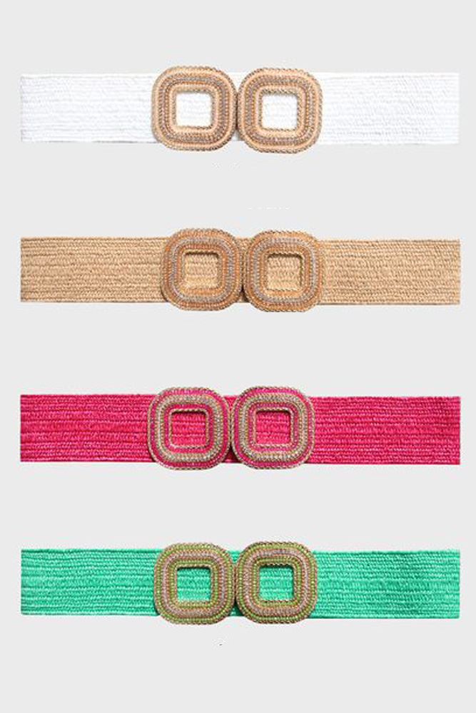 Sparkly Double Buckle Elasticated Belt