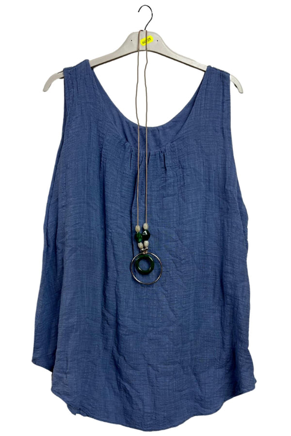 Plain Asymmetrical Hem Cotton Top