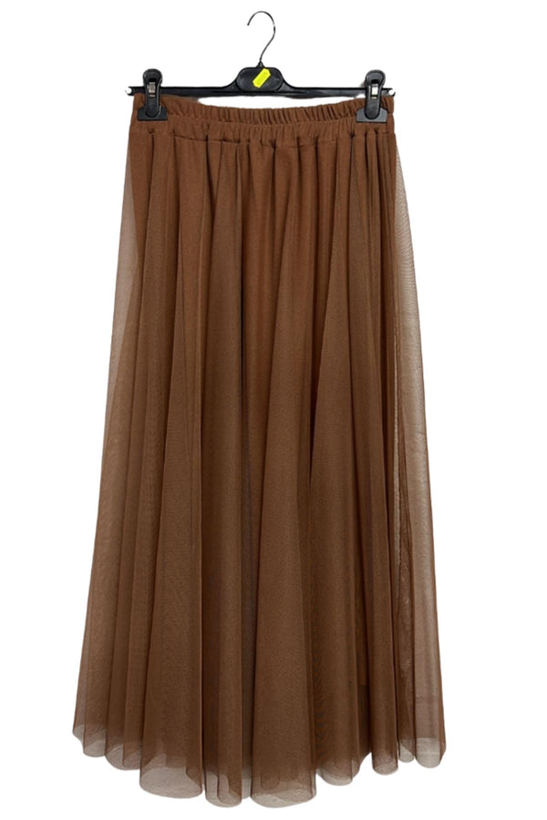 Plain Pleated Elasticated Waistband Skirt