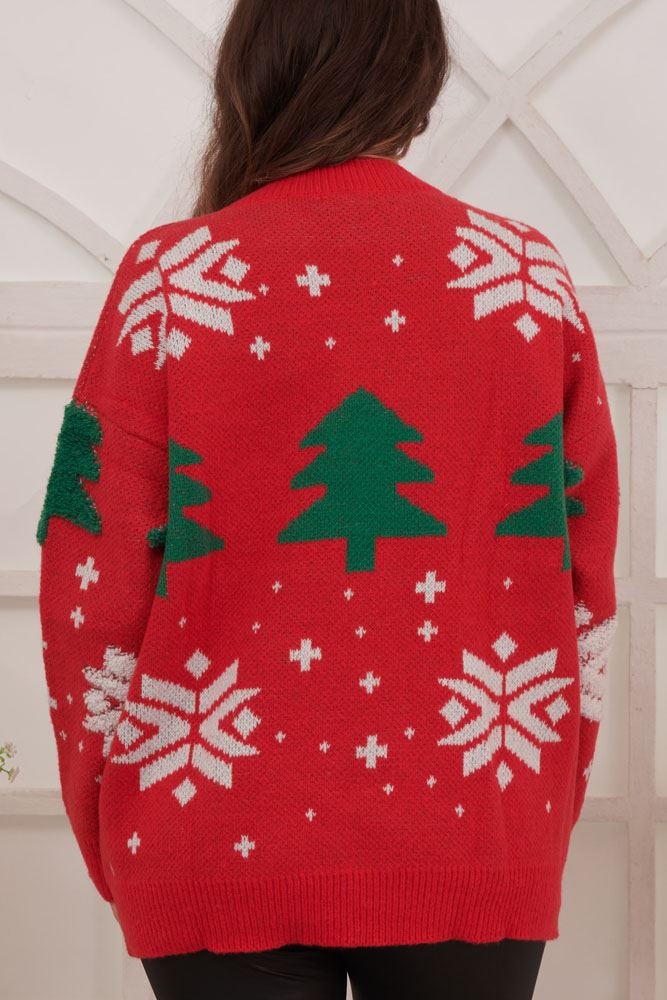 plus size snowflake tree xmas jumper
