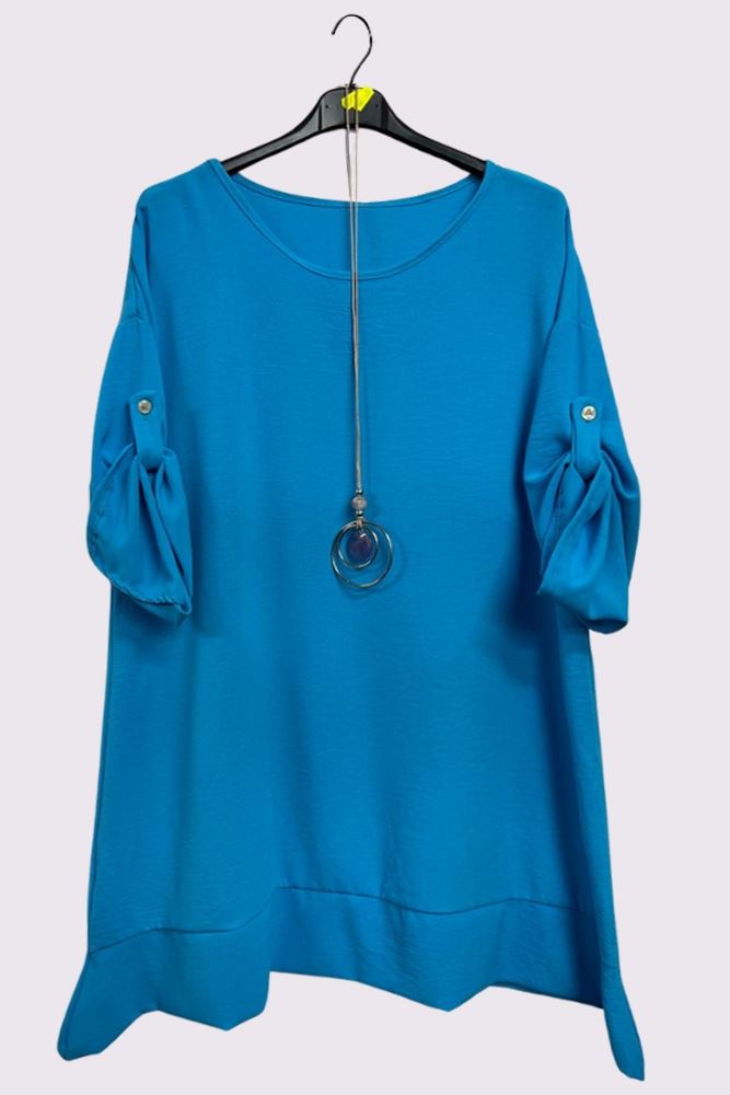 Plain Textured Button Up Seleeves Top