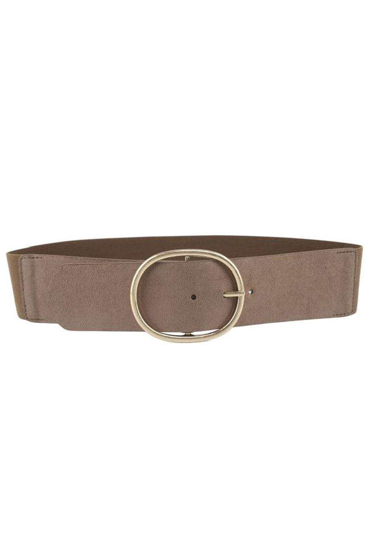 Oval Buckle Statement Stretch Belt