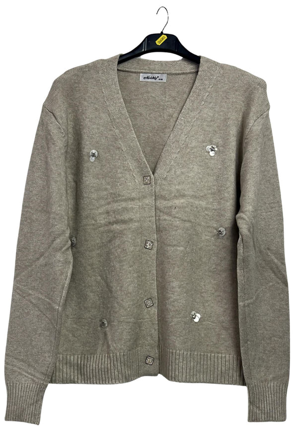 Diamond Shape Design Front Button Down Cardigan