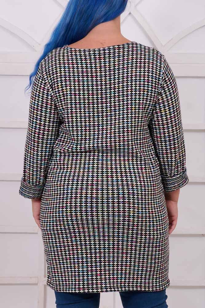 Multi Check Pattern Acrylic Dress