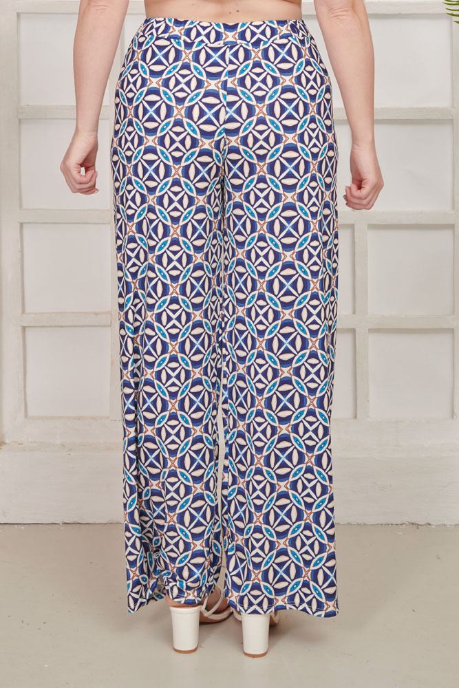 Abstract Leaf Print Palazzo