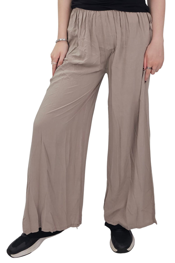 Plain Elasticated Waistband Wide Leg Palazzo