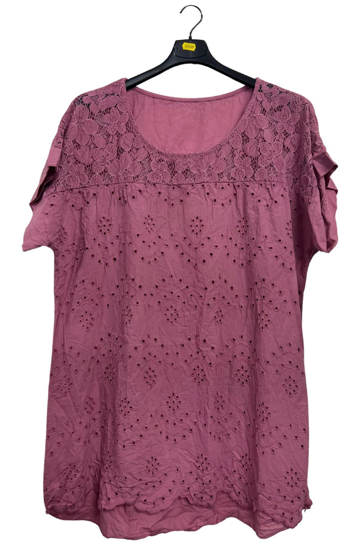Floral Embroidered Pattern Tunic Cotton Top