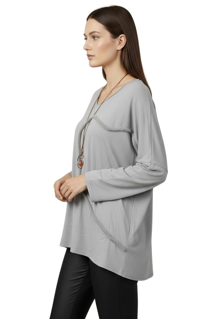soft cotton tunic with heart detail wholesale
