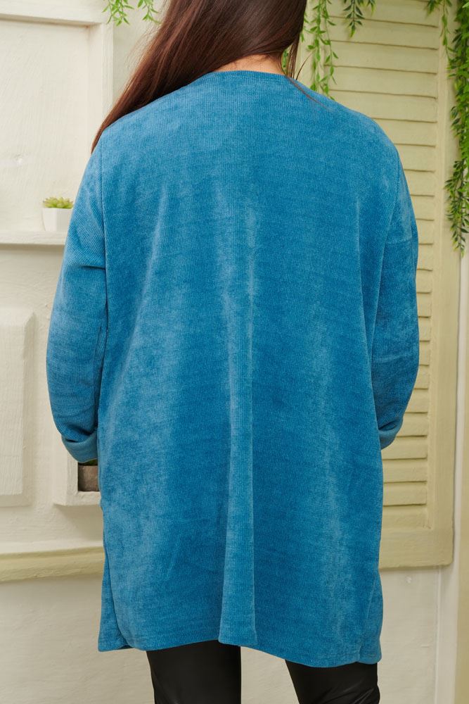 Plain Fluffy Knitted Viscose Cardigan