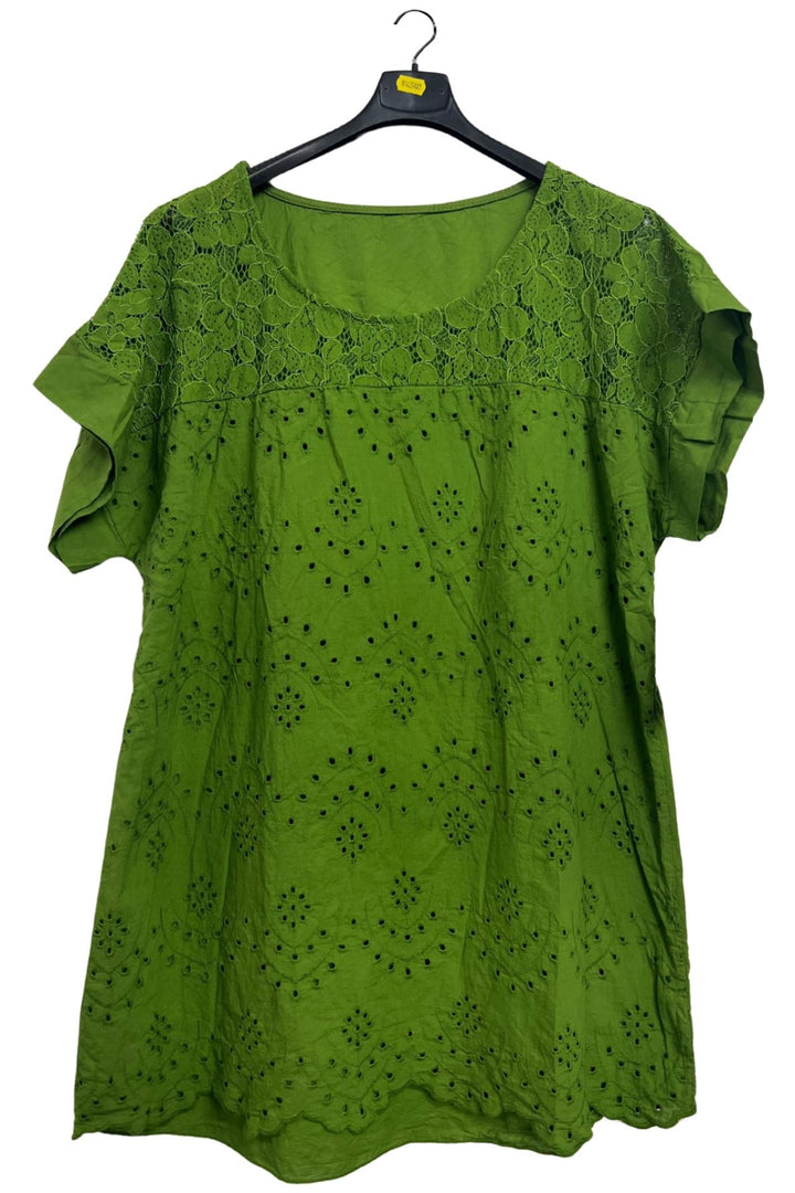 Floral Embroidered Pattern Tunic Cotton Top