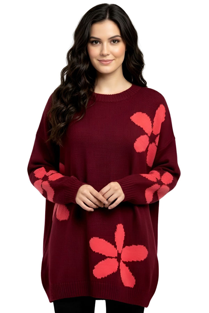 womens floral knitted tunic uk

