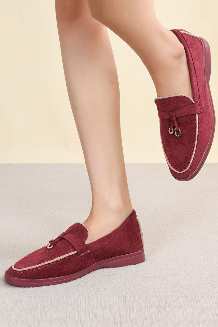 slip on tassel suede shoes