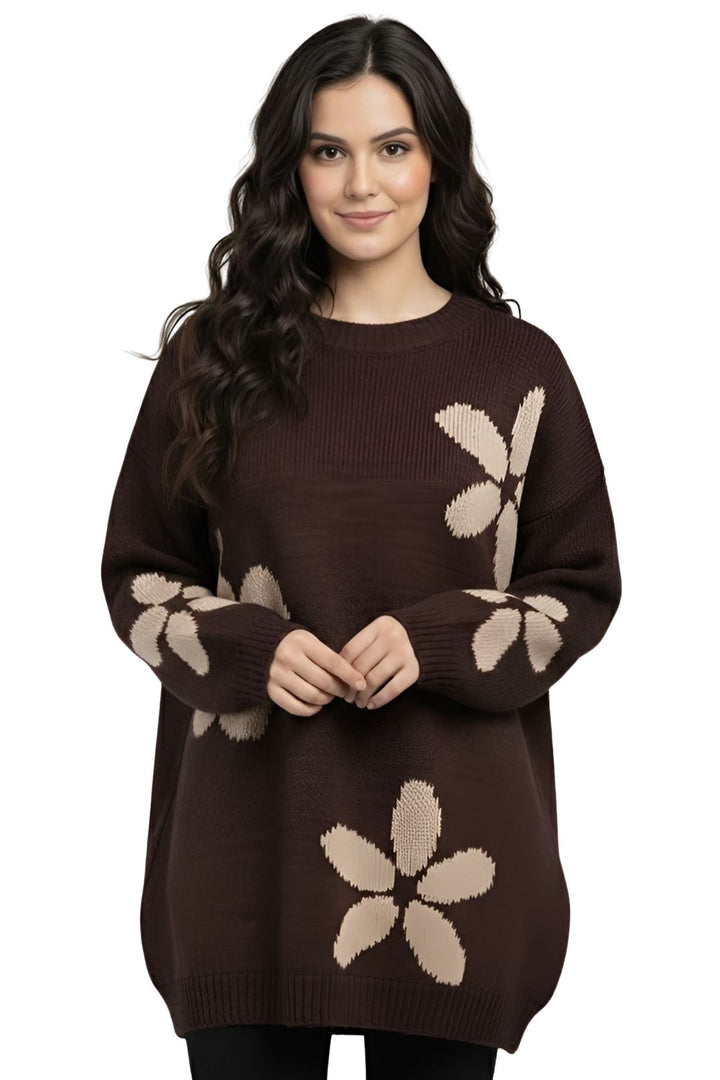 soft floral knit tunic jumper
