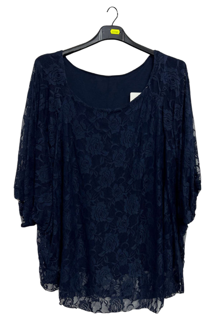 Floral Lace Overlay Pattern Layered Design Top