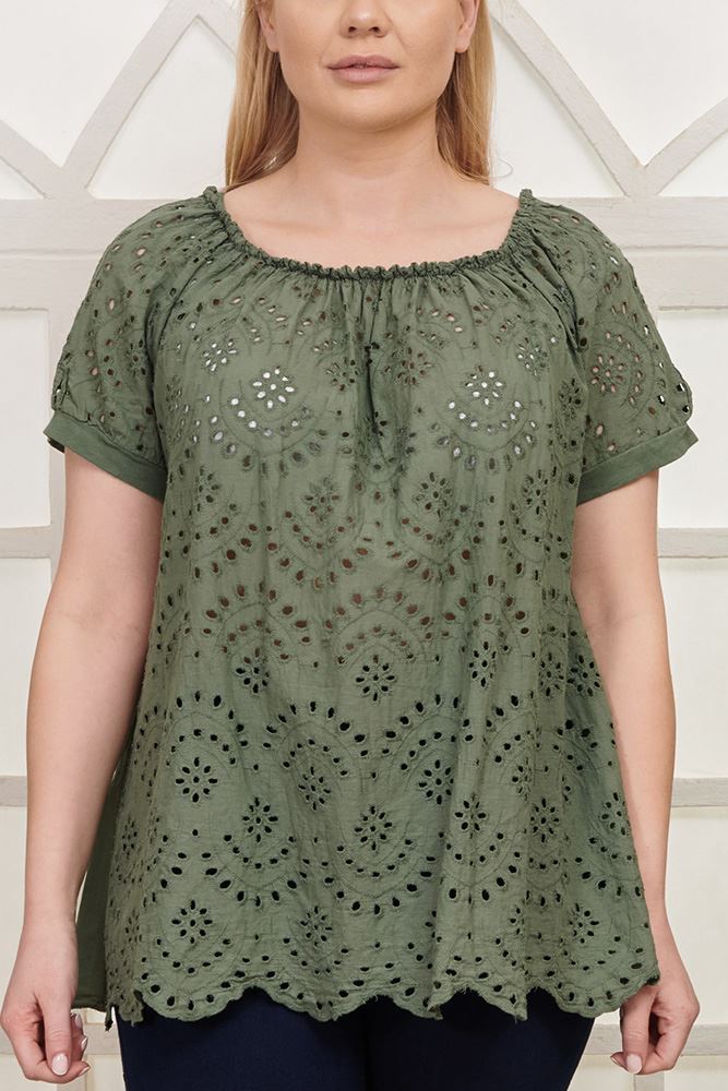 Embroidered cutwork Cotton Top