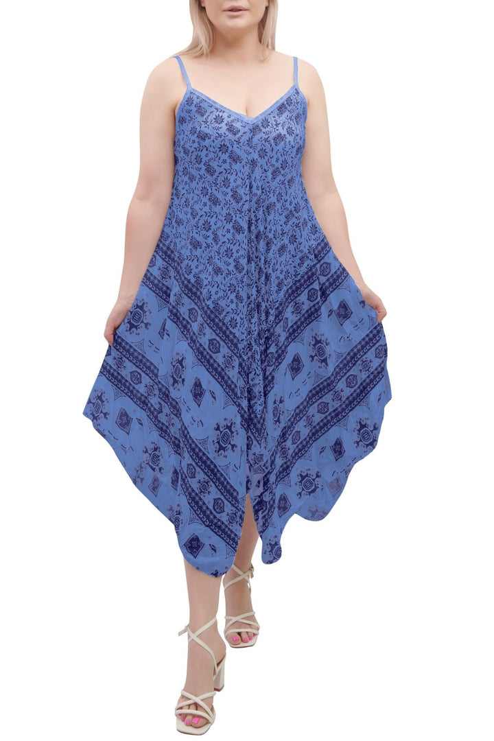 Special Price Italian Elephant Print Sleeveless V Neck Hanky Dress