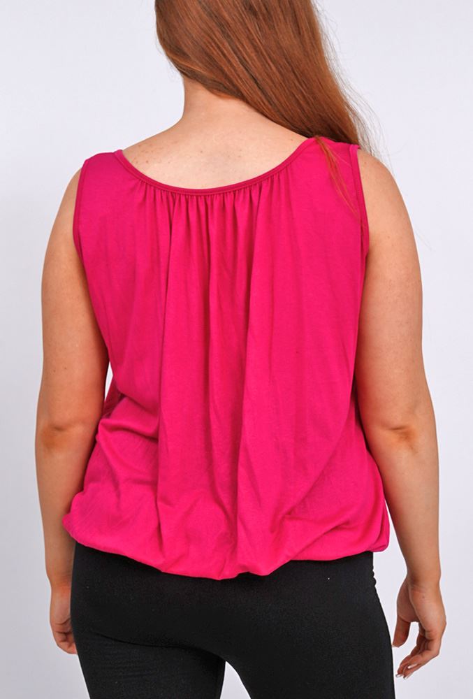 Plain Elasticated Hem Vest Top