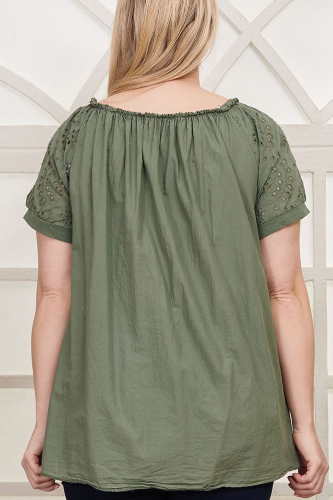 Embroidered cutwork Cotton Top