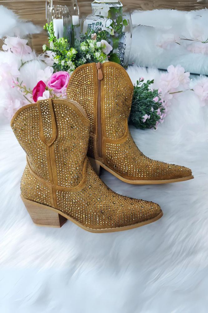 Cowgirl Sparkly Knee Heel Glitter Boot