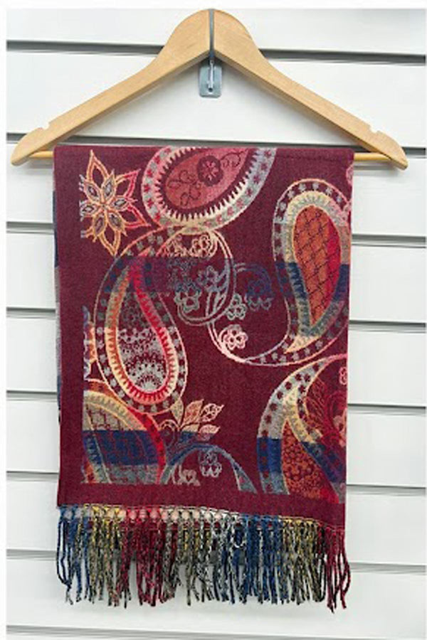 Paisley Print Tassel Scarves