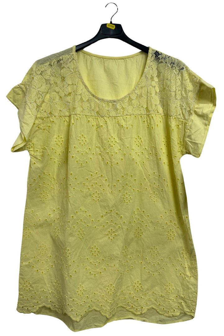 Floral Embroidered Pattern Tunic Cotton Top