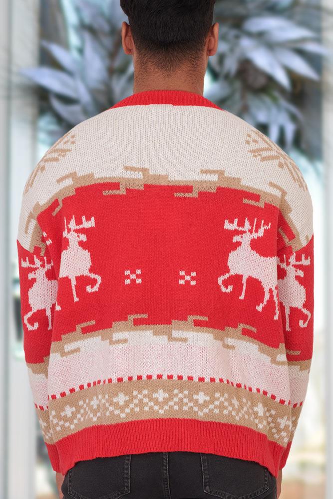 Reindeer Pattern Xmas Knitted Jumper