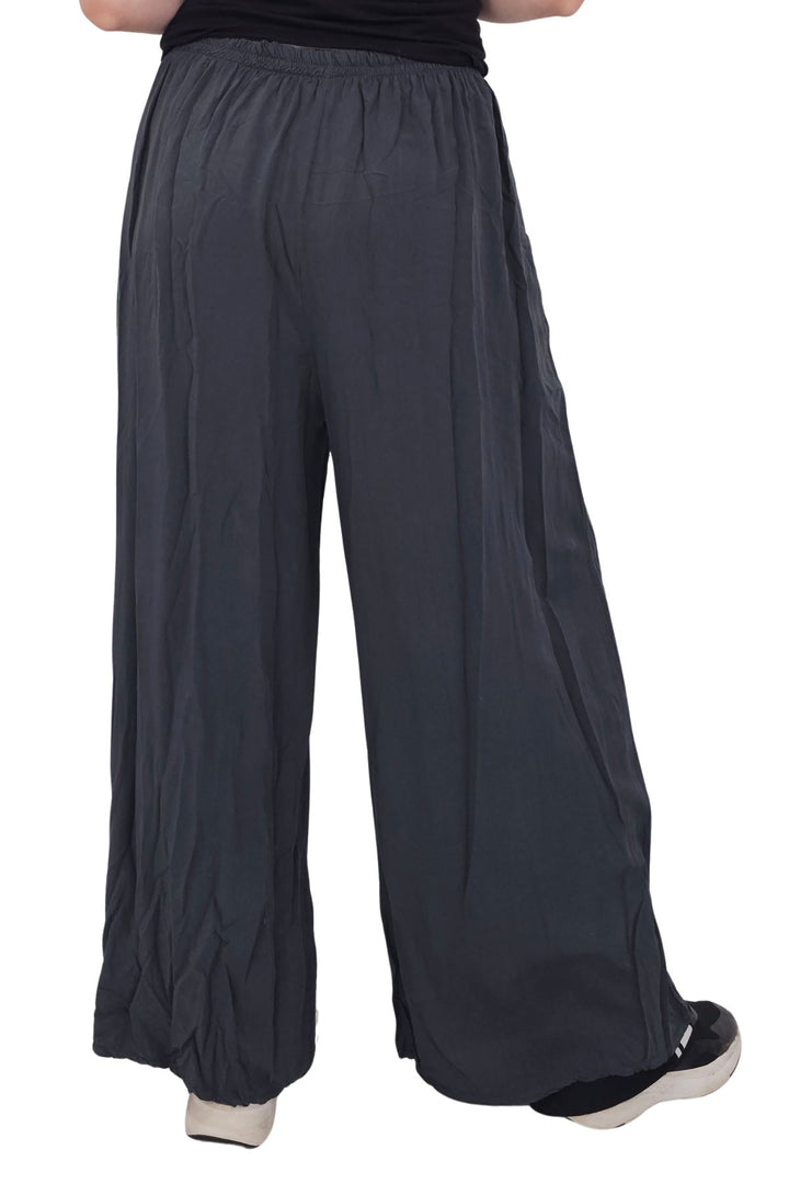 Plain Elasticated Waistband Wide Leg Palazzo