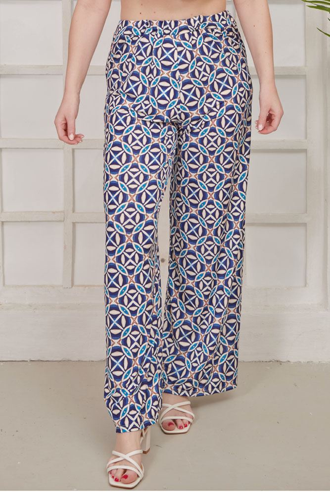 Abstract Leaf Print Palazzo