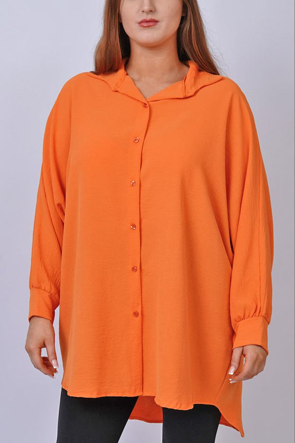 Plain Button Up Viscose Shirt