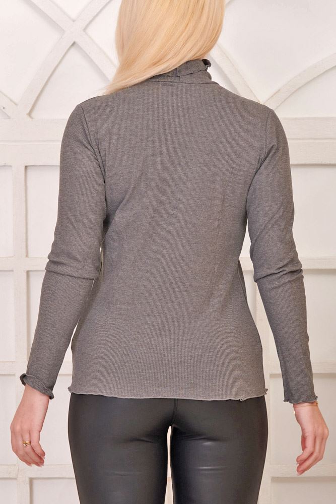 Plain Ribbed Viscose Jumper