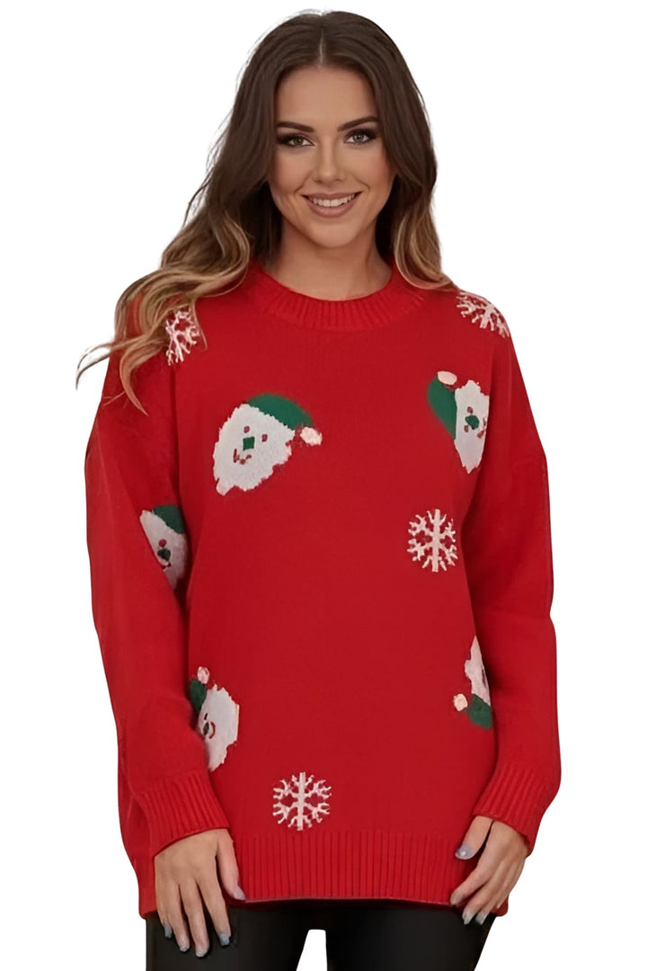 Santa face christmas sweater for women