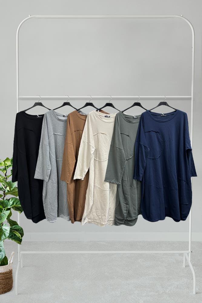 Plain Patch Cotton Dress