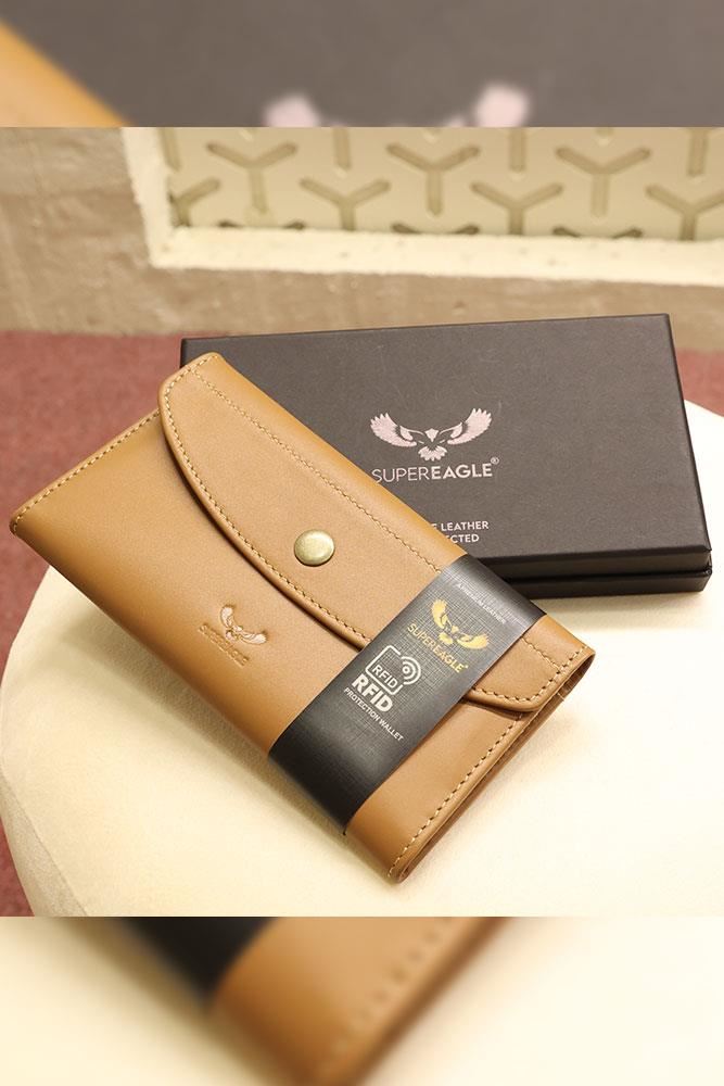 Handcrafted Button Opening Genuine Leather Wallet