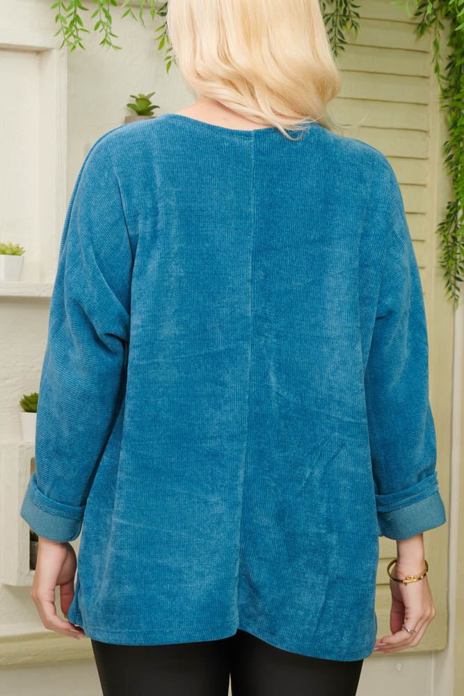 Star Motif Fluffy Tunic Viscose Top