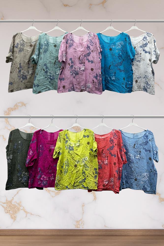 Floral Print Tunic Cotton Top