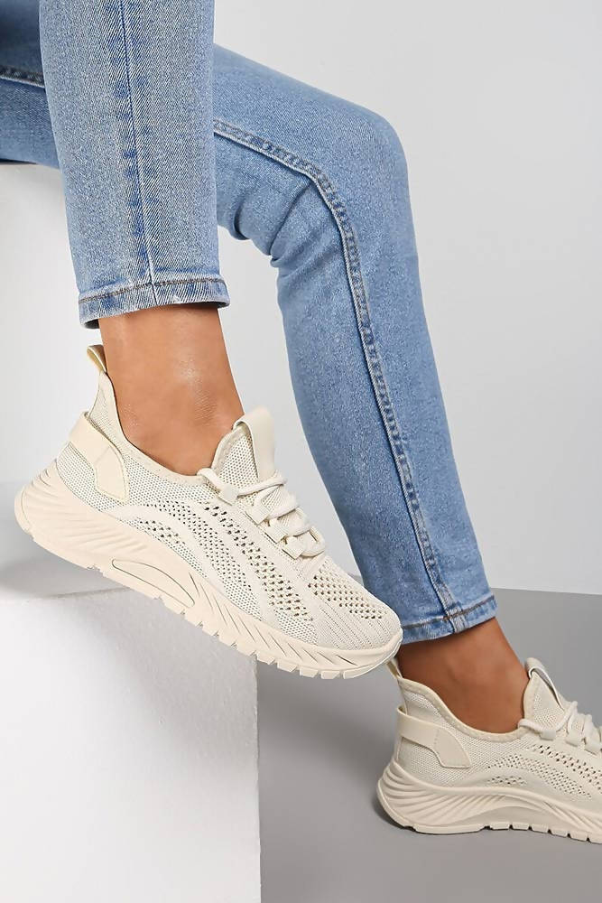 Mesh Chunky Sports Lace Up Trainers