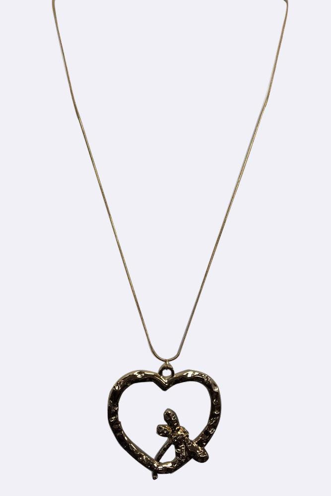 Dragonfly-Heart Pendant Chain Necklace Article-9
