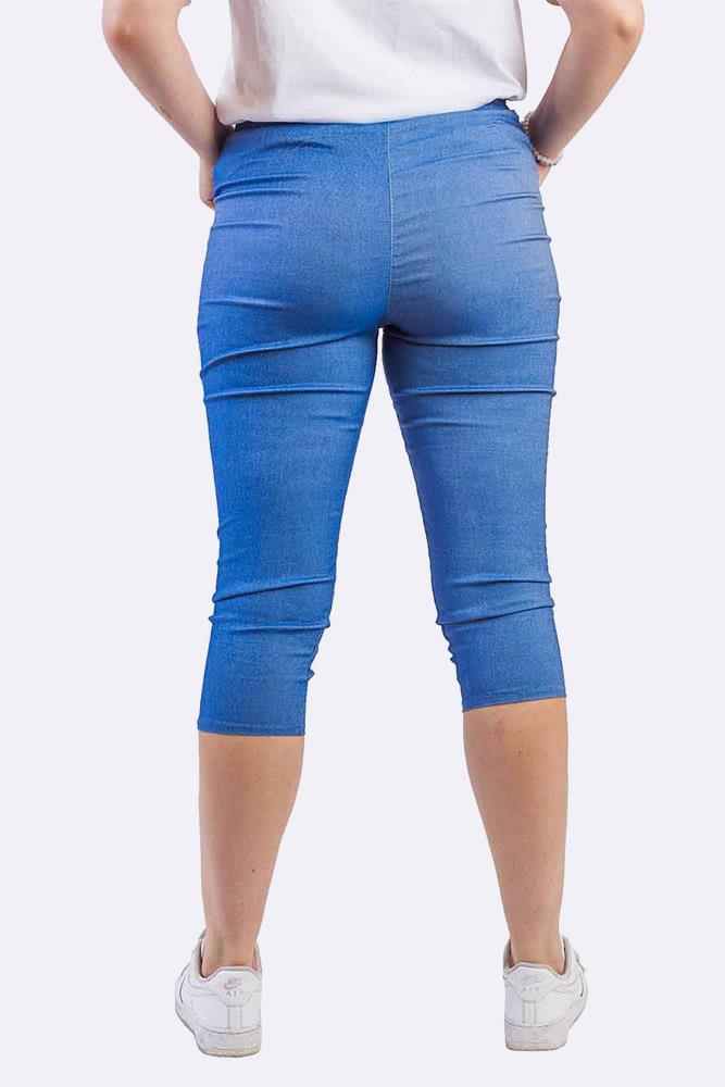 Ladies Cotton Two Button Zipped Cropped Trousers