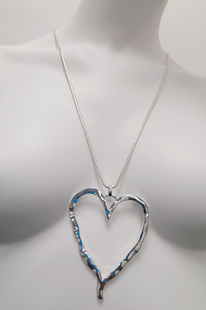 Metallic-Twist Border Heart Necklace Article-6