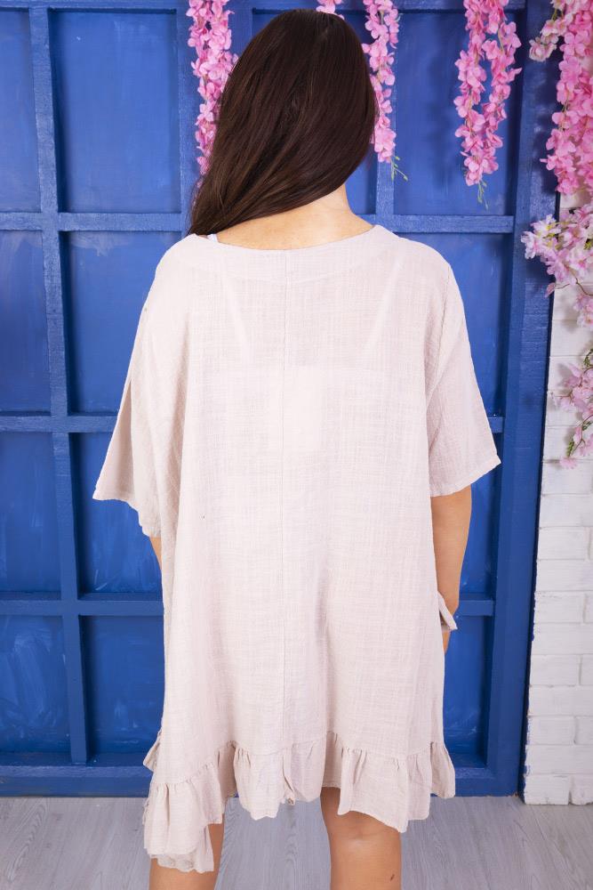 Asymmetrical Linen Long Sleeve Top