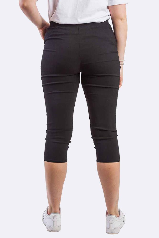 Ladies Cotton Two Button Zipped Cropped Trousers
