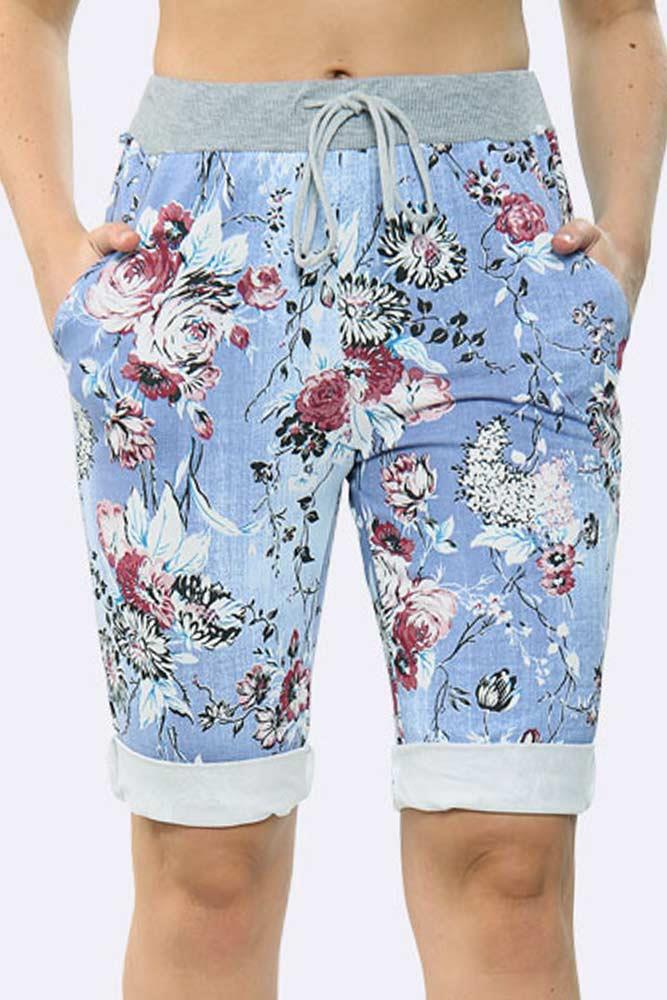 Italian Floral Printed 3/4 Trouser