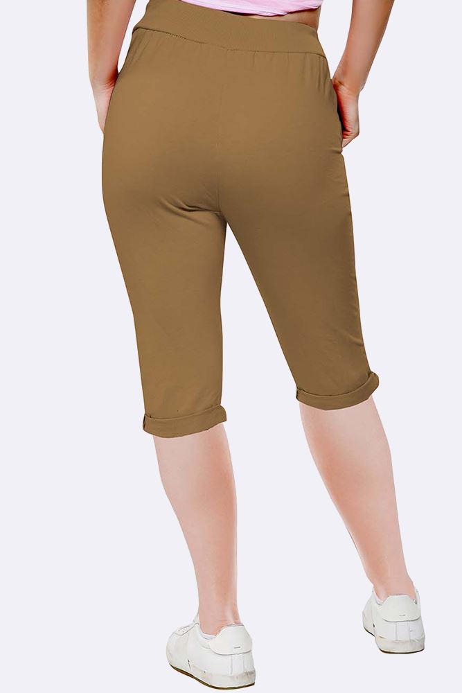 Italian Plain 3/4 Drawstring Pocket Trousers
