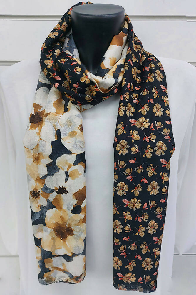 Lily Flower Print Viscose Scarves