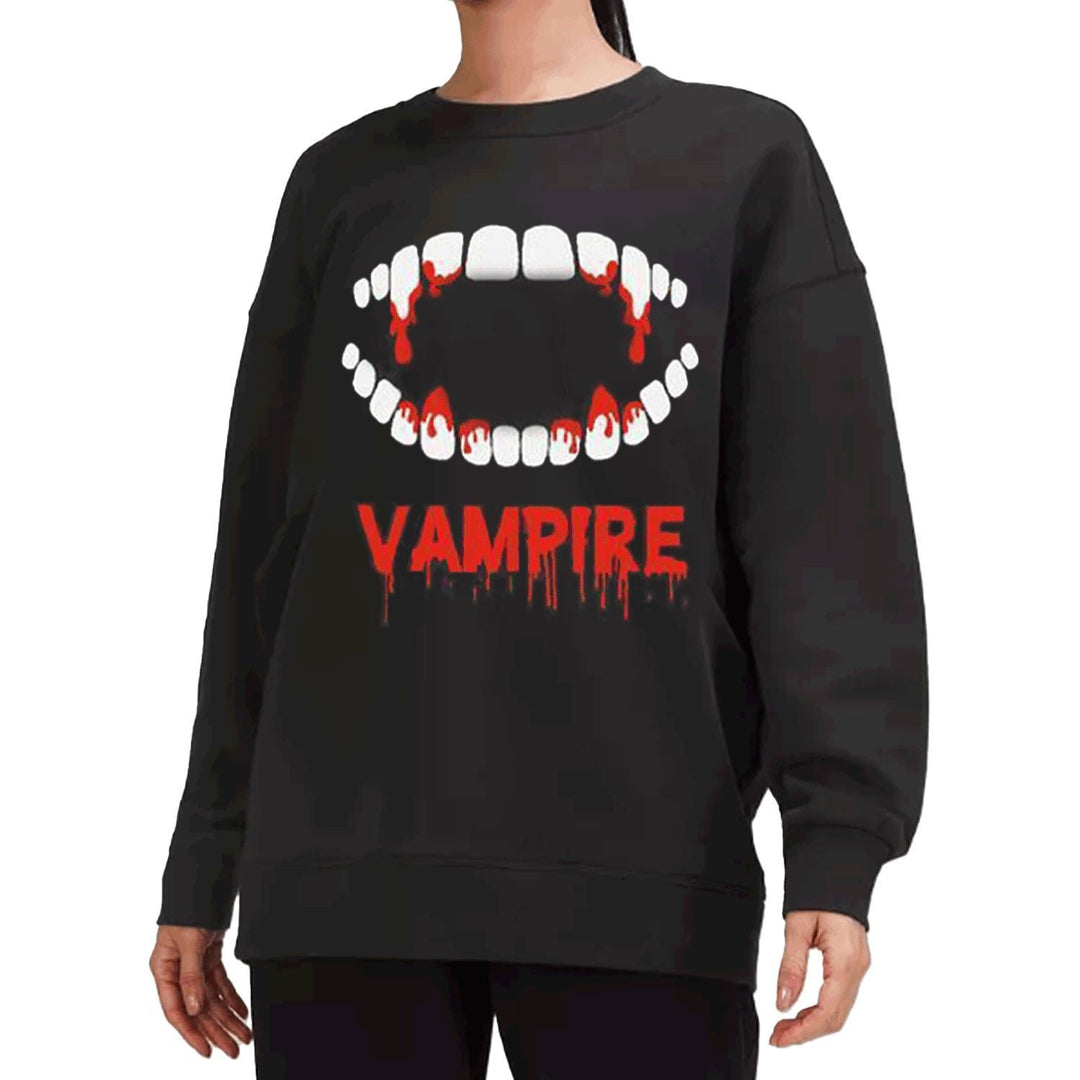 Vampire Teeth Fangs Print Sweatshirt