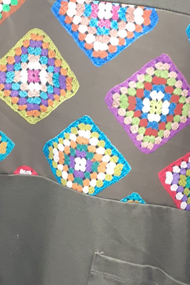 Italian Multi Colour Patch Print Panel Dress
